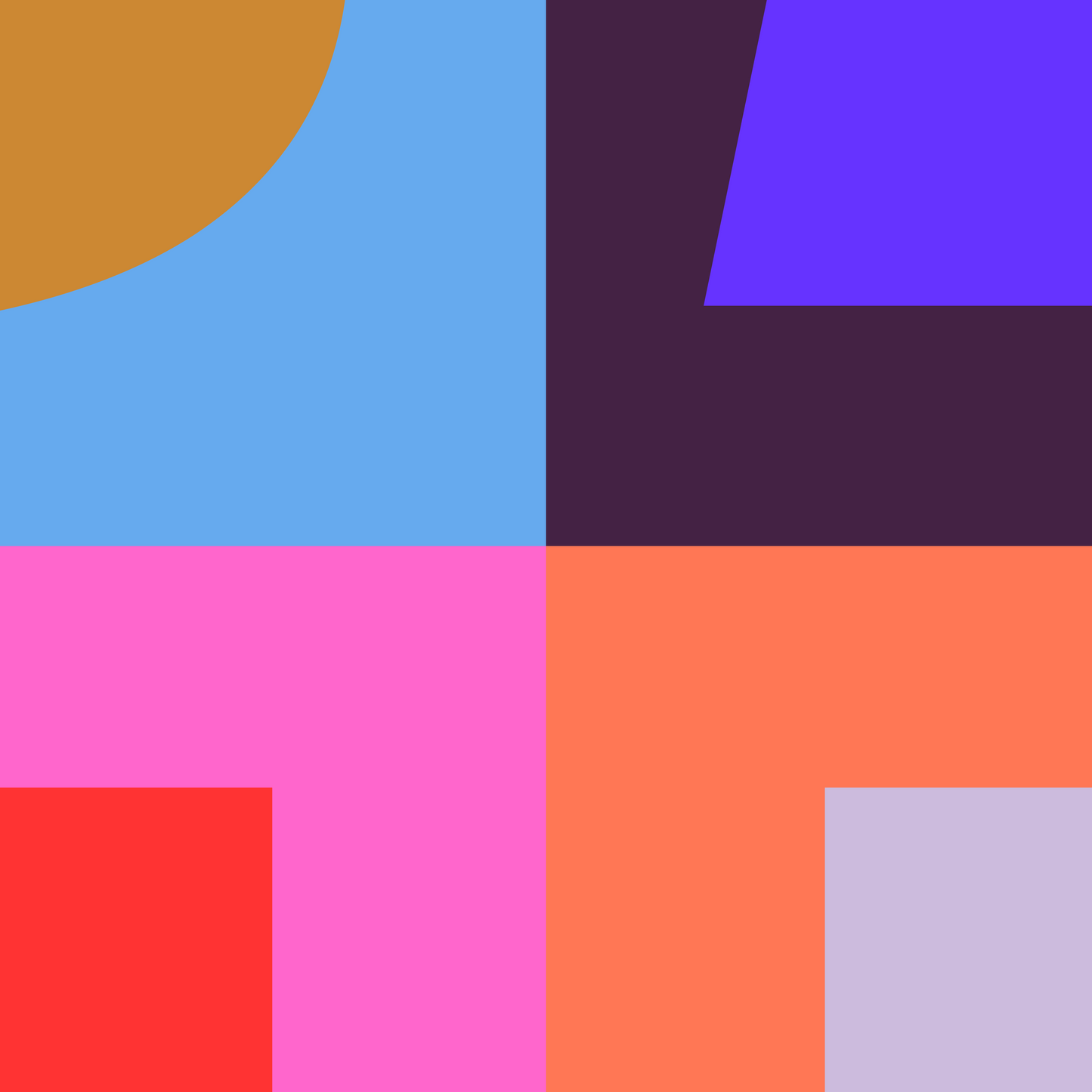 Close-up of a bold SAFE typography on a modern geometric grid with color blocks of blue, plum, pink, and orange.