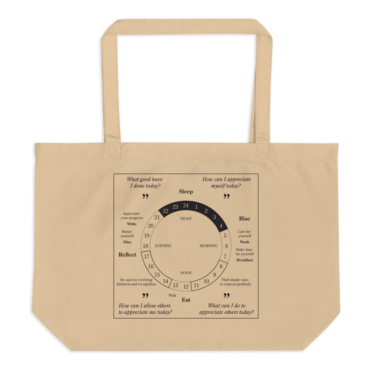 The Schedule on Large organic Tote Bag