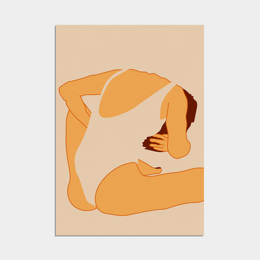 Beach Girl Poster beige