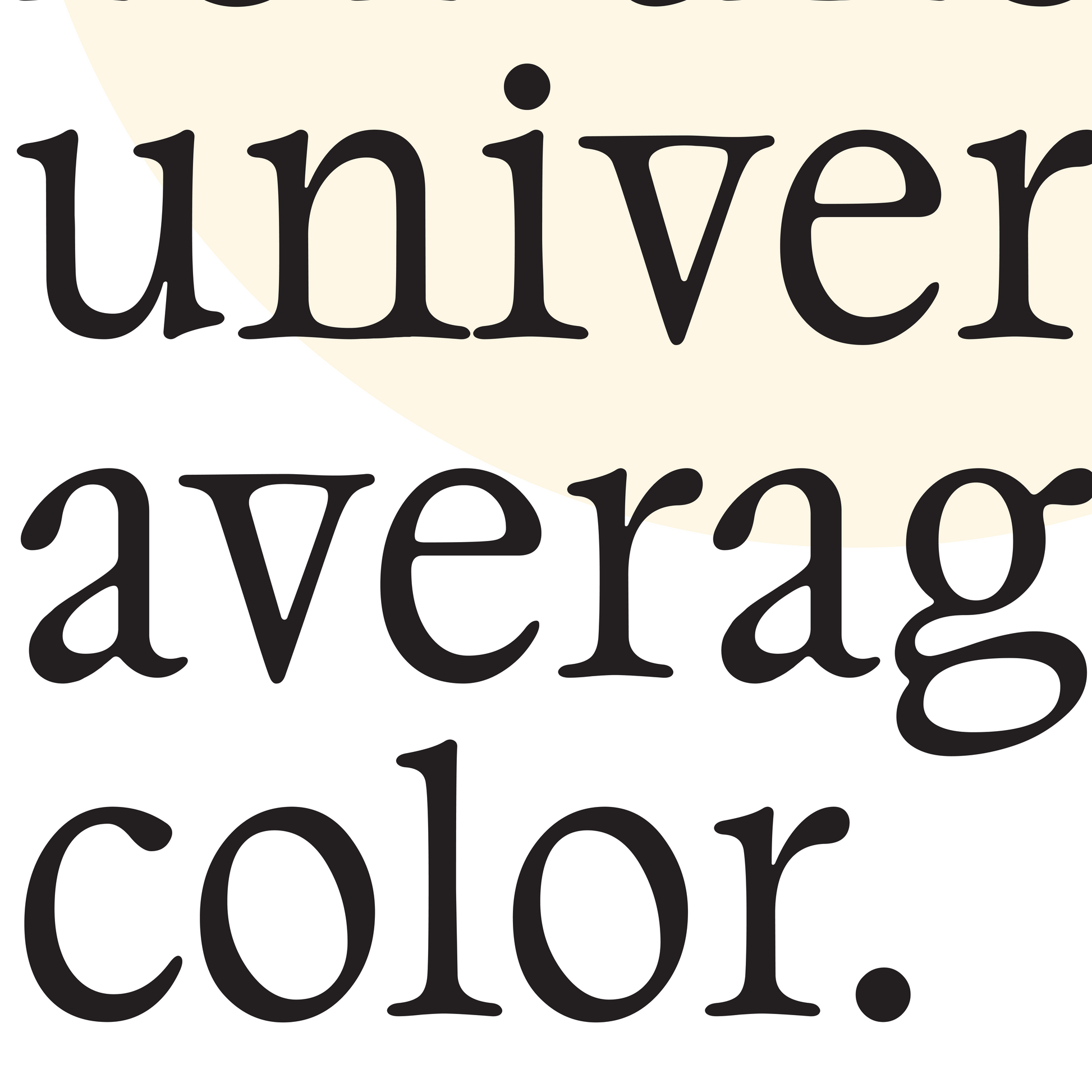 Close-up of a neutral minimalist poster with hex code #FFF8E7 and cosmic latte fact in black text, soft cream circle accent on white background for home decor.