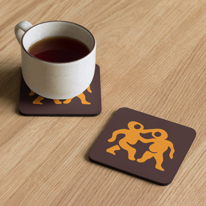 Patience Cork-Back Coaster orange