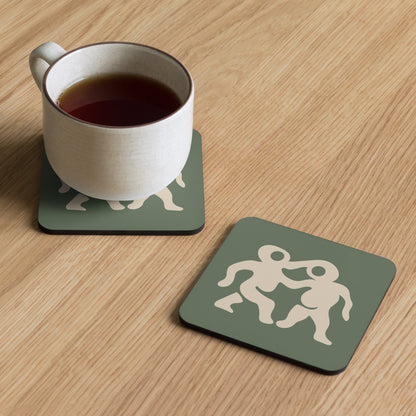 Patience Cork-Back Coaster olive