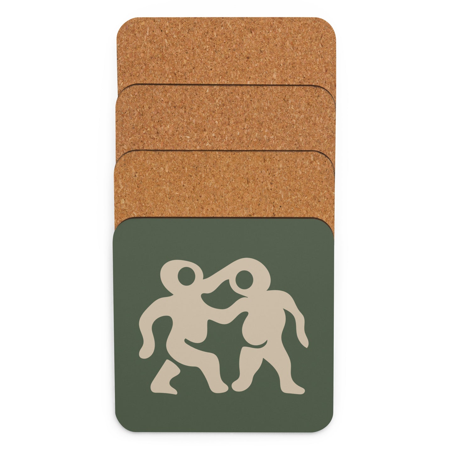 Patience Cork-Back Coaster olive