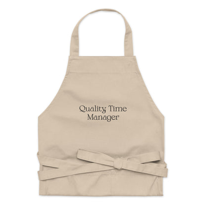 Quality Time Manager on Organic Apron