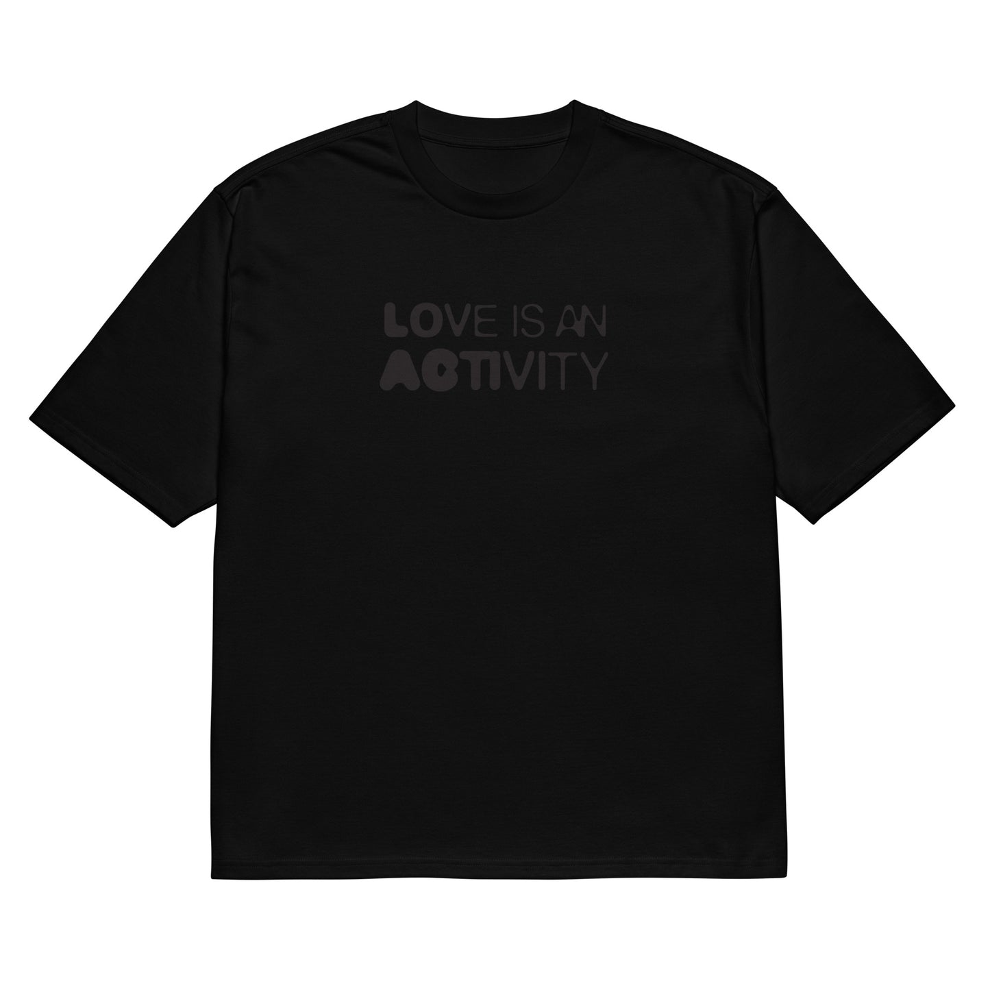 Love Is in Unicolor on Oversized Heavy T-Shirt